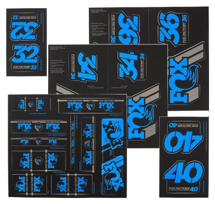 Kit Stickers Fox Racing Shox Heritage Bleu