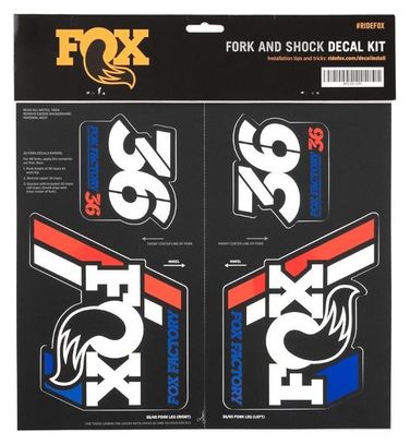 Fox Racing Shox Stickers Heritage 2019 Red/White/Blue