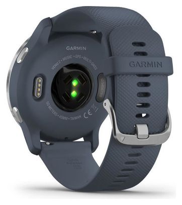 Montre connectée Garmin - Venu 2  - Autonomie Longue Durée - Bracelet Bleu Gris et Silver