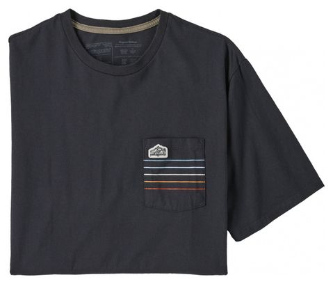 T-Shirt Patagonia Line Logo Ridge Stripe Organic Pocket Noir