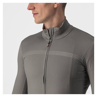 Maillot Manches Longues Castelli Pro Thermal Gris Clair