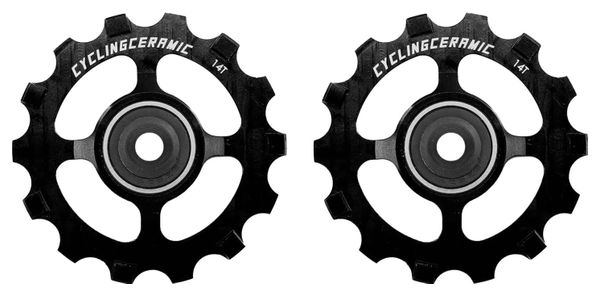 Galets CyclingCeramic Narrow 14T pour Dérailleur Shimano XT/XTR 12V Noir