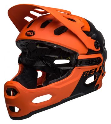 Helm met verwijderbare kinband Bell Super 3R Mips Orange Black 2022