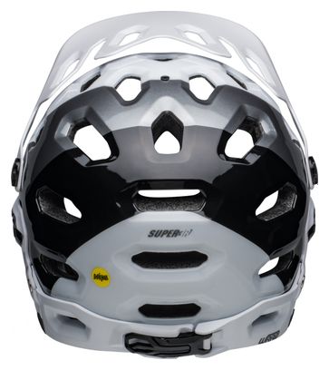 Bell Super 3R Mips Helm mit abnehmbarem Kinnschutz Weiß Schwarz