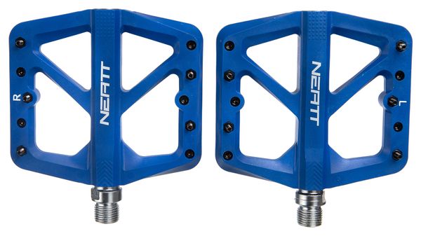 Paar Neatt Composite Flat Pedals 5 Spikes Blue
