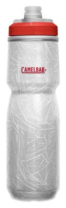 Botella de agua Camelbak Podium Ice de 620 ml, blanco / rojo