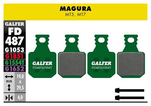 Pair of Galfer Semi-metallic Magura MT5 / MT7 Pro brake pads