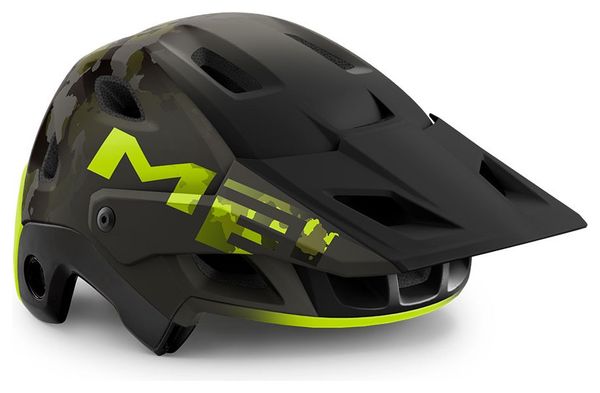Met Parachute MCR Mips full face helmet with removable chin bar Black Camo Lime Green Matte Gloss