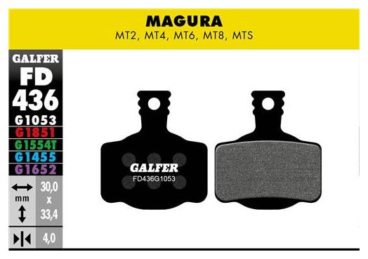 Paar Galfer Semi-Metallic Magura MT2 / MT4 / MT6 / MT8 / MTS Standard-Bremsbeläge