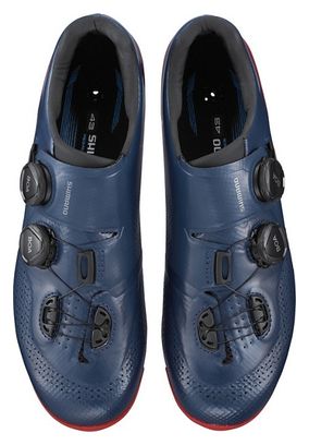Pair of Shimano RC702 Road Shoes Blue / Red
