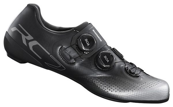 Par de zapatillas de carretera Shimano RC702 Negro / Plata