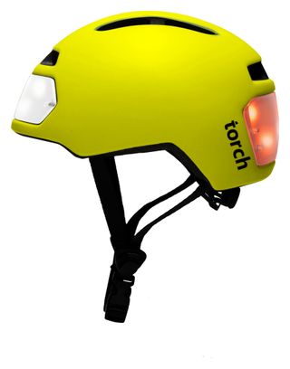 Casque vélo urbain TORCH avec LED intégrées avant et arrière - jaune