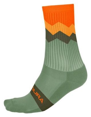 Endura Jagged Green / Orange Socks