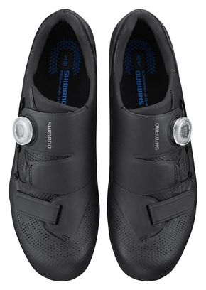 Pair of Shimano RC502 Wide Road Shoes Black