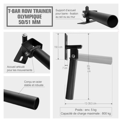 Support T-Bar Row Trainer avec fixation
