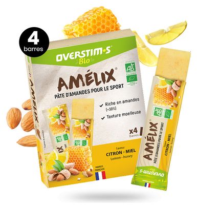 4 Overstims Amelix Organic Energy Bars Lemon Honey
