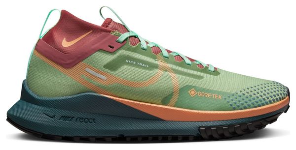 Nike React Pegasus Trail Running Shoes 4 GTX Green Blue Orange Women's