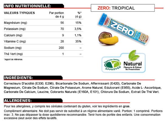 High5 ZERO x20 Tropical energetic tablets
