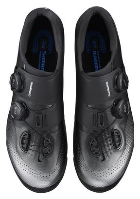 Pair of Shimano XC702 Large MTB Shoes Black / Silver