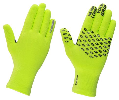 Gants Longs Imperméables GripGrab Knitted Thermal Jaune