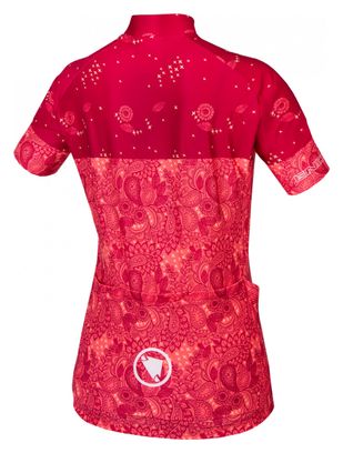Endura Paisley Women&#39;s Short Sleeve Jersey Burgundy Red