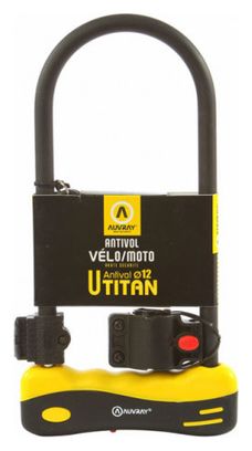 AUVRAY - Antivol Vélo U TITAN Avec Support - 165x245mm - Acier Renforcé - Fiable et Résistant - Simple D'utilisation