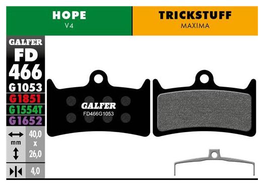 Paar Galfer Semi Metal Hope V4/Trickstuff Maxima Standard Remblokken