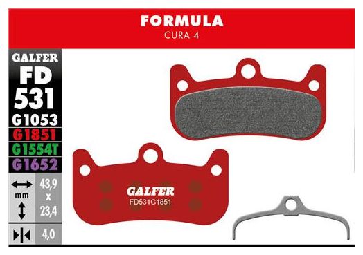 Paar Galfer Semi-Metallic Formula Cura 4 Advanced Bremsbeläge