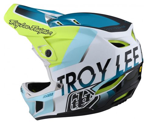 Troy Lee Designs D4 Composite Helm Qualifier Weiß/Grün