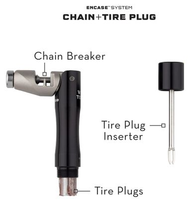 Multi-Outil Intégré Wolf Tooth EnCase System Chain + Tire Plug Multi-Tool (2 Fonctions) Noir