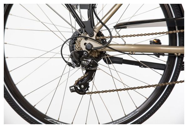 Vélo de Ville Électrique Mixte Bicyklet Claude Shimano Tourney 7V 500 Wh 700 mm Beige Marron