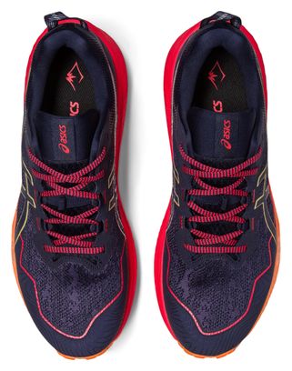 Chaussures de Trail Running Asics Gel Trabuco 11 Bleu Orange Rouge