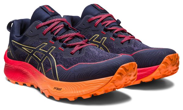 Chaussures de Trail Running Asics Gel Trabuco 11 Bleu Orange Rouge