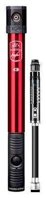Crankbrothers Klic HV Gauge Minnaar Edition - Mont-Sainte-Anne Hand Pump with Air Pressure Gauge (110 psi / 7.6 bar) Red