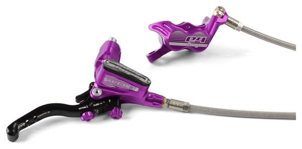 Hope Tech 3 E4 Brake - Rear Lever Braided hose Purple