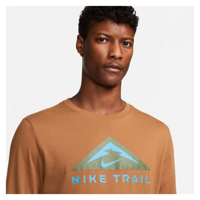 T-Shirt manches longues Nike Dri-Fit Trail Marron Bleu