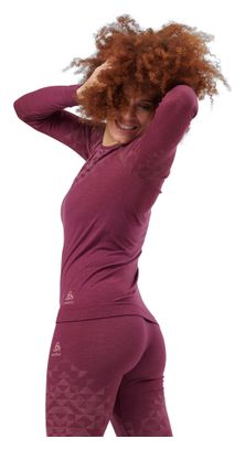 Maillot Manches Longues Odlo Kinship Performance Wool Warm Rouge Femme