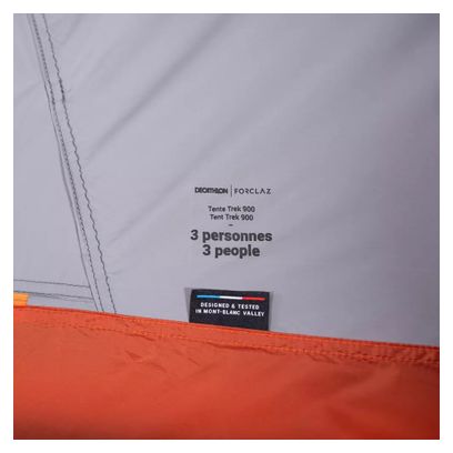 Forclaz Trek 900 Freestanding 3 Person Tent Grey Orange