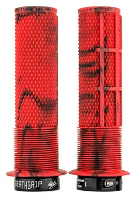 DMR DeathGrip Thin Grips with Flanges Red Marble
