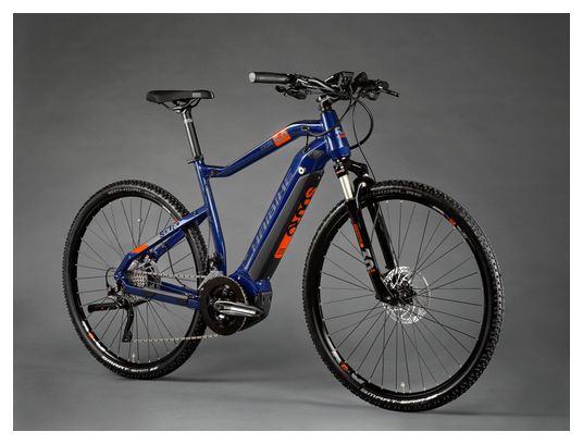 Bicicletta da turismo ibrida Haibike SDuro Cross 5.0 Shimano Deore / XT 10S 500 Wh 700 mm Blu Arancio 2020