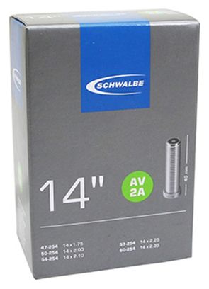 Chambre a air velo 14 x 1.75 Schwalbe valve standard (47-254 à 60-254)(av2a)