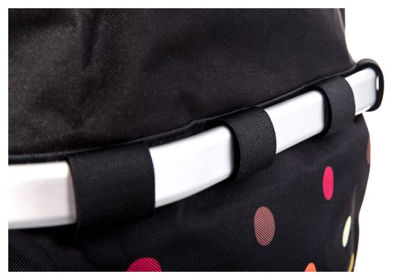 Klickfix Bikebasket Oval S Dots Handlebag Bag Black Multicolor