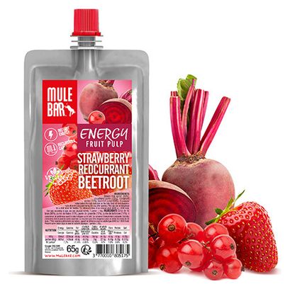 MuleBar Vegan Fruit Pulp Pouch Strawberry Redcurrant Beetroot 65 g