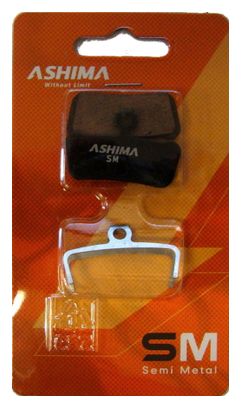 ASHIMA Paire de Plaquettes AVID Trail 4 pistons / SRAM Guide - Semi Metallique/Acier