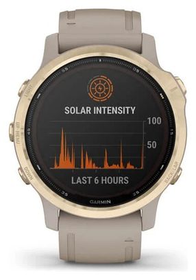 Garmin fenix 6S - Reloj GPS Pro Solar Edition Light Gold con Light Sand Band