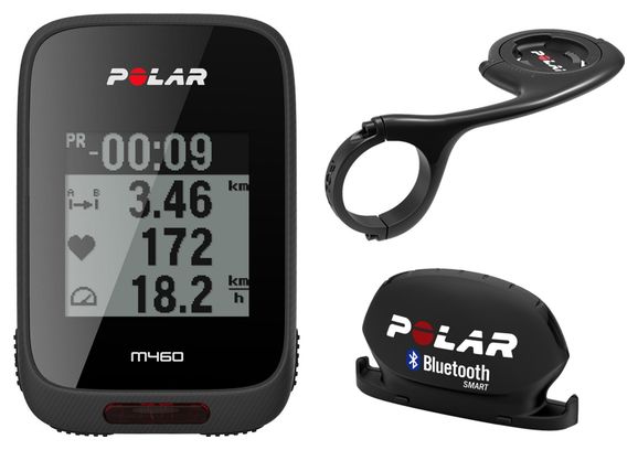Ordenador GPS Polar M460 Negro + Montaje remoto + Sensor de velocidad Bluetooth