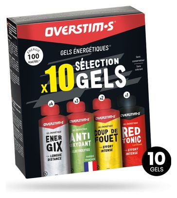 Pack assortiment 10 Gels Energétiques Overstim.s 