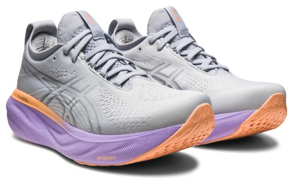 Asics Gel Nimbus 25 Grey Violet Orange Women's Running Shoes