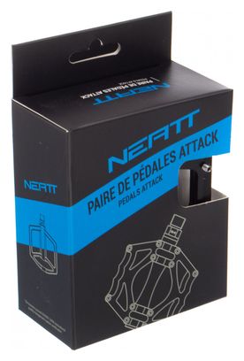 Paar flache Pedale Neatt Attack V2 8 Pins Schwarz