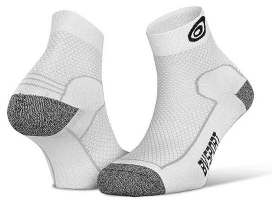 Paar BV Sport Double Polyamid Short Evo Socken Weiß Grau